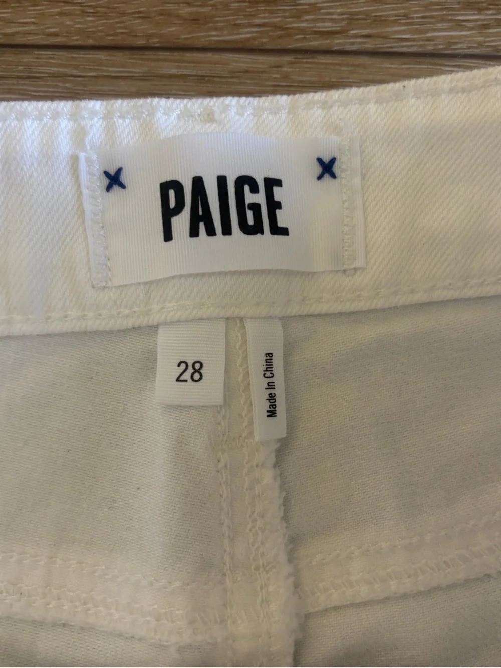 PAIGE White Denim Short Shorts